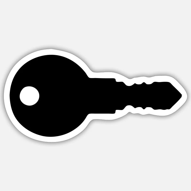 Clé - Sticker taille S (10 x 10 cm) - blanc mat