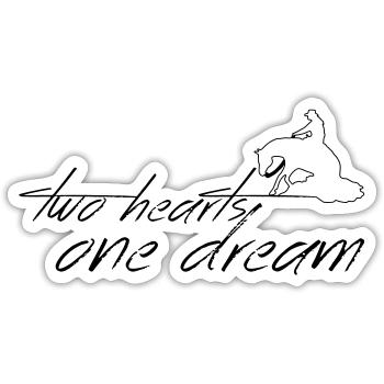 2 hearts 1 dream slider - Sticker Größe S (10 x 10 cm) - Mattweiß - Vorne