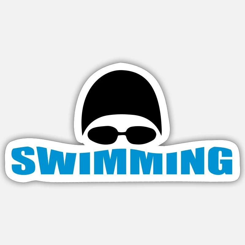 schwimmen - Sticker size S (10 x 10 cm) - white matte