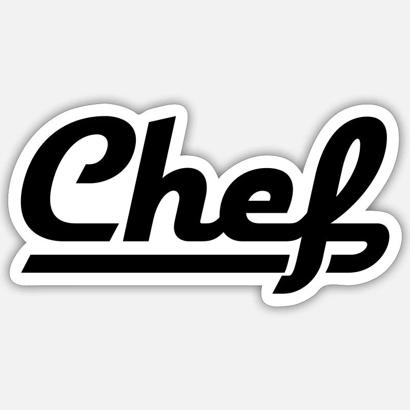 Chef - Sticker taille S (10 x 10 cm) - blanc mat