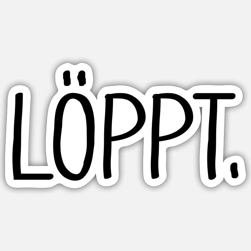 löppt - Sticker Größe S (10 x 10 cm) - Mattweiß
