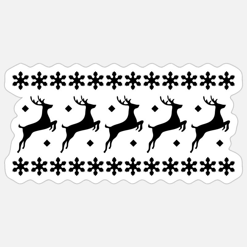Weihnachten Rentier Pullover - Sticker Größe S (10 x 10 cm) - Mattweiß