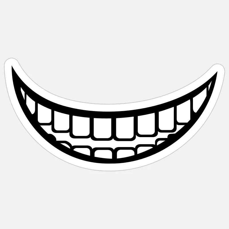 Zähne Sticker Größe S (10 x 10 cm)