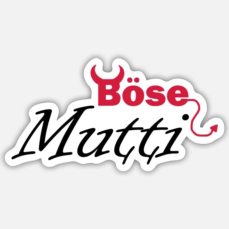 böse Mutti - Sticker Größe S (10 x 10 cm) - Mattweiß