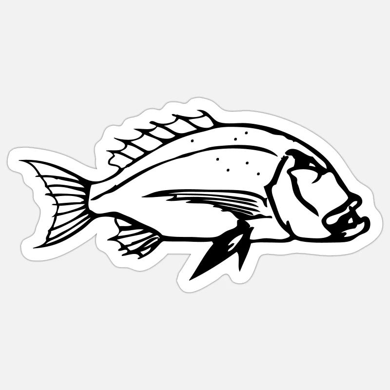 Dentex - Sticker taille S (10 x 10 cm) - blanc mat