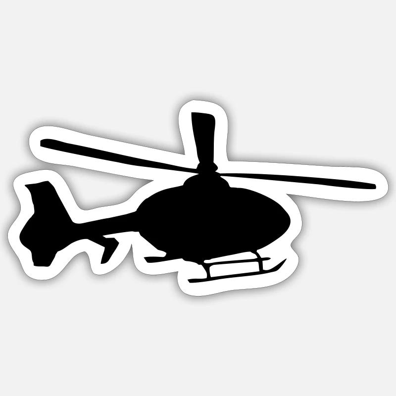 Helicopter - Naklejka rozmiar S (10 x 10 cm) - biały matowy