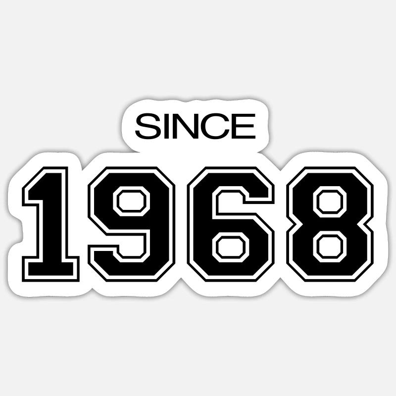 cadeau d'anniversaire 1968 - Sticker taille S (10 x 10 cm) - blanc mat