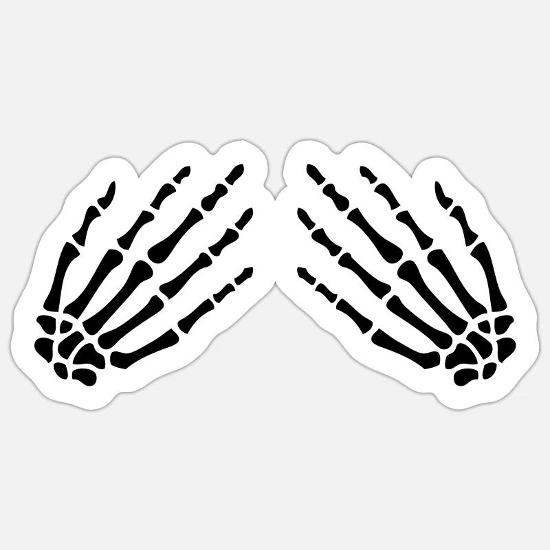 skelet_hand_vector - Sticker Größe S (10 x 10 cm) - Mattweiß