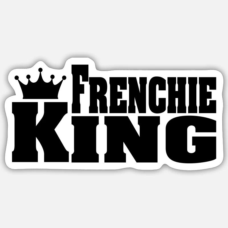 FRENCHIE KING bouledogue français - Sticker taille S (10 x 10 cm) - blanc mat