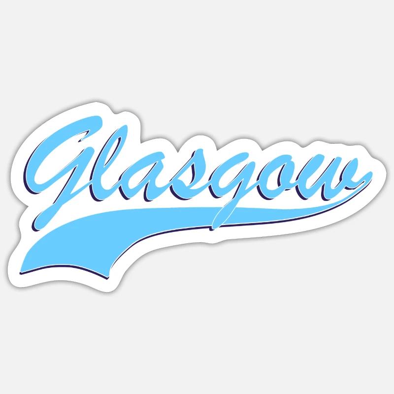 Glasgow - Sticker Größe S (10 x 10 cm) - Mattweiß