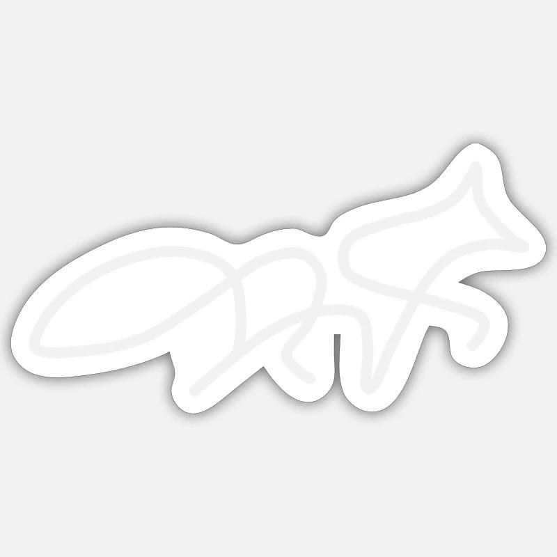 renard - Sticker taille S (10 x 10 cm) - blanc mat