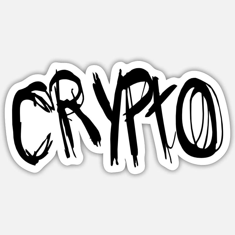 Crypto - Sticker taille S (10 x 10 cm) - blanc mat