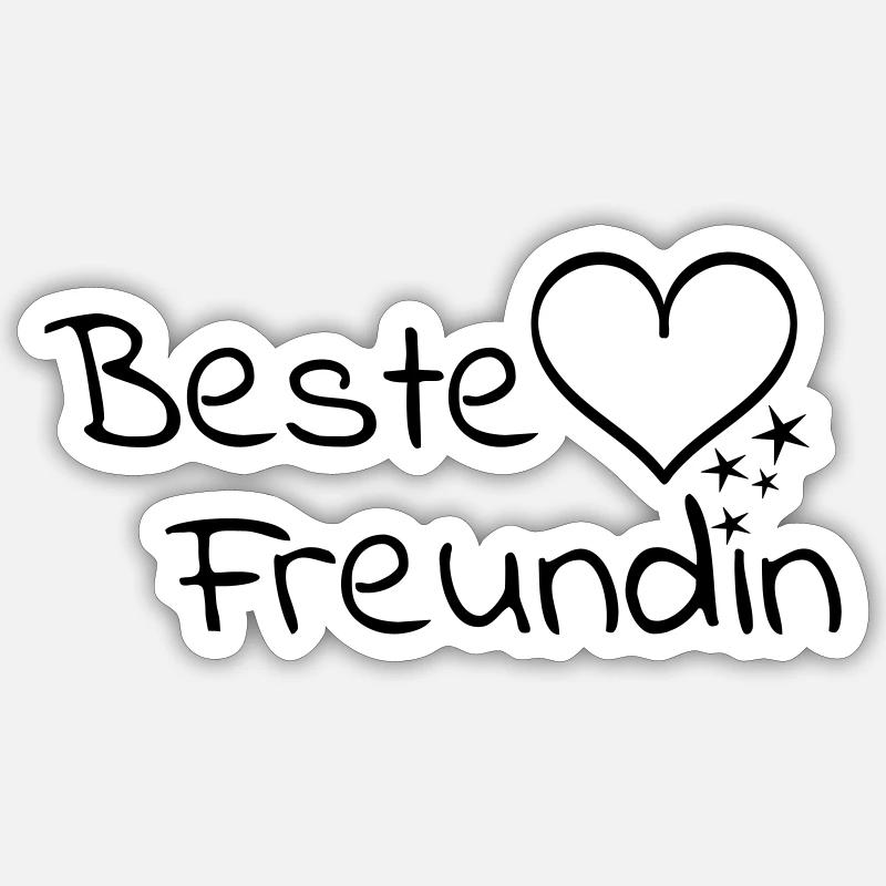 Beste Freundin - Sticker Größe S (10 x 10 cm) - Mattweiß