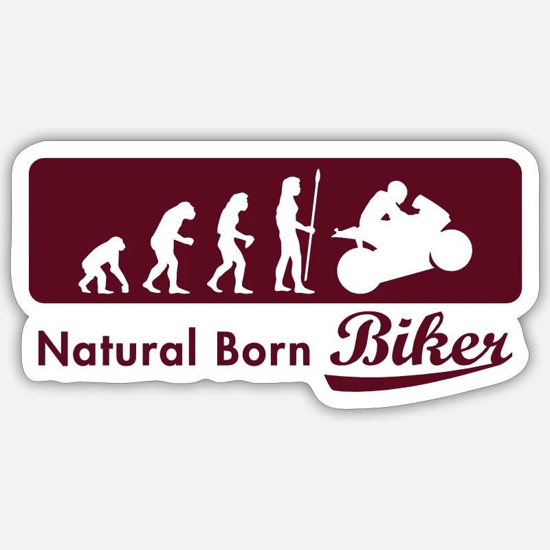 evolution_biker - Sticker taille S (10 x 10 cm) - blanc mat