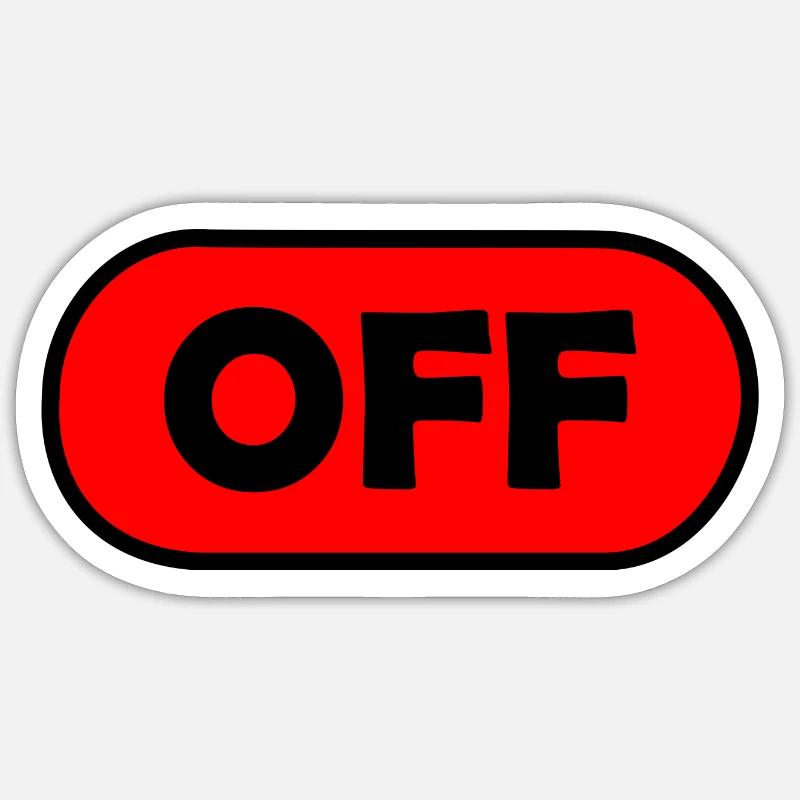 off / off - Sticker size S (10 x 10 cm) - white matte