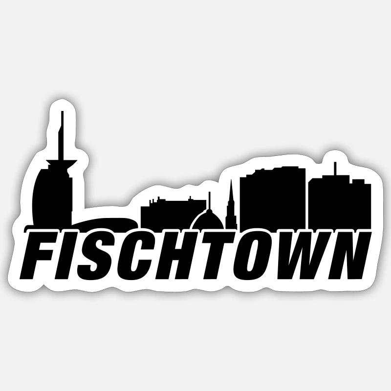 Fischtown Bremerhaven Skyline - Sticker size S (10 x 10 cm) - white matte