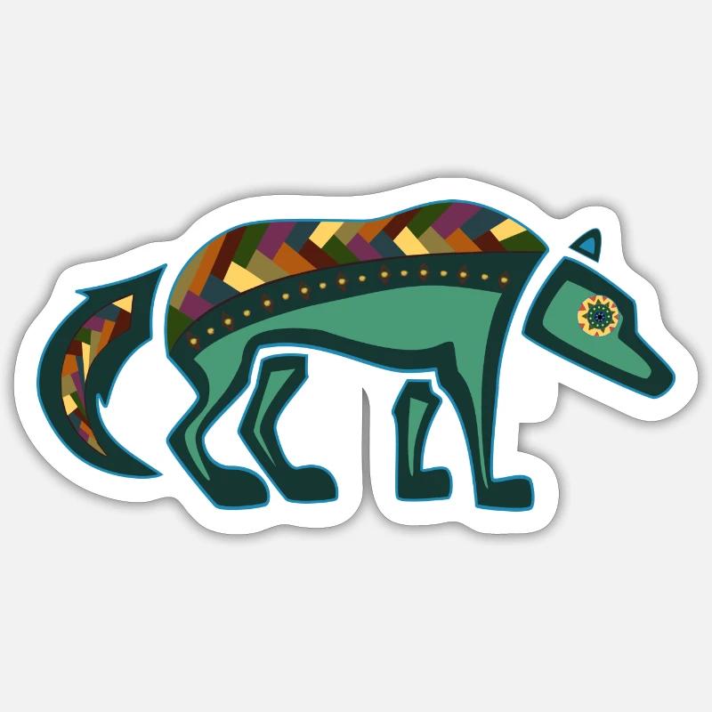 Wolf - Sticker Größe S (10 x 10 cm) - Mattweiß