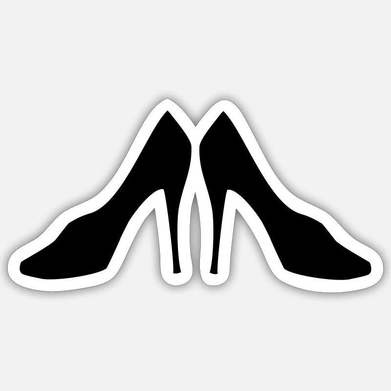 schuhe - Sticker Größe S (10 x 10 cm) - Mattweiß