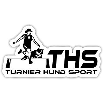 414 E-tournoi sports de chien - Sticker taille S (10 x 10 cm) - blanc mat - Devant