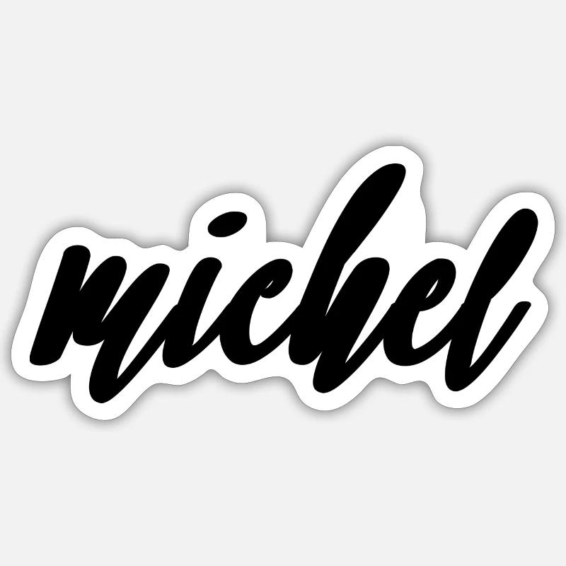 michel - Sticker taille S (10 x 10 cm) - blanc mat
