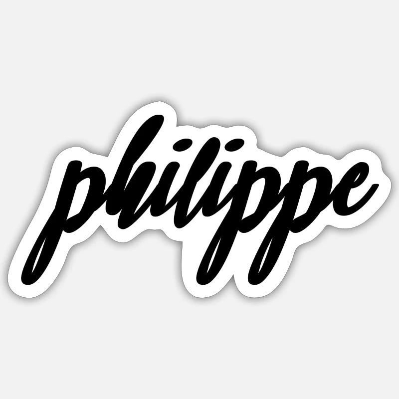 PHILIPPE - Sticker taille S (10 x 10 cm) - blanc mat