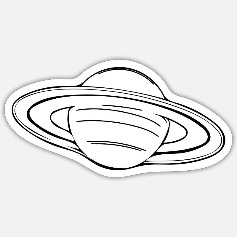 Saturne - Sticker taille S (10 x 10 cm) - blanc mat