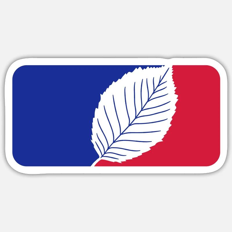 logo sport red blue beech leaf tree plant shape Sticker size S (10 x 10 cm)
