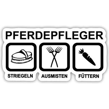 Pferdepfleger - Sticker Größe S (10 x 10 cm) - Mattweiß - Vorne