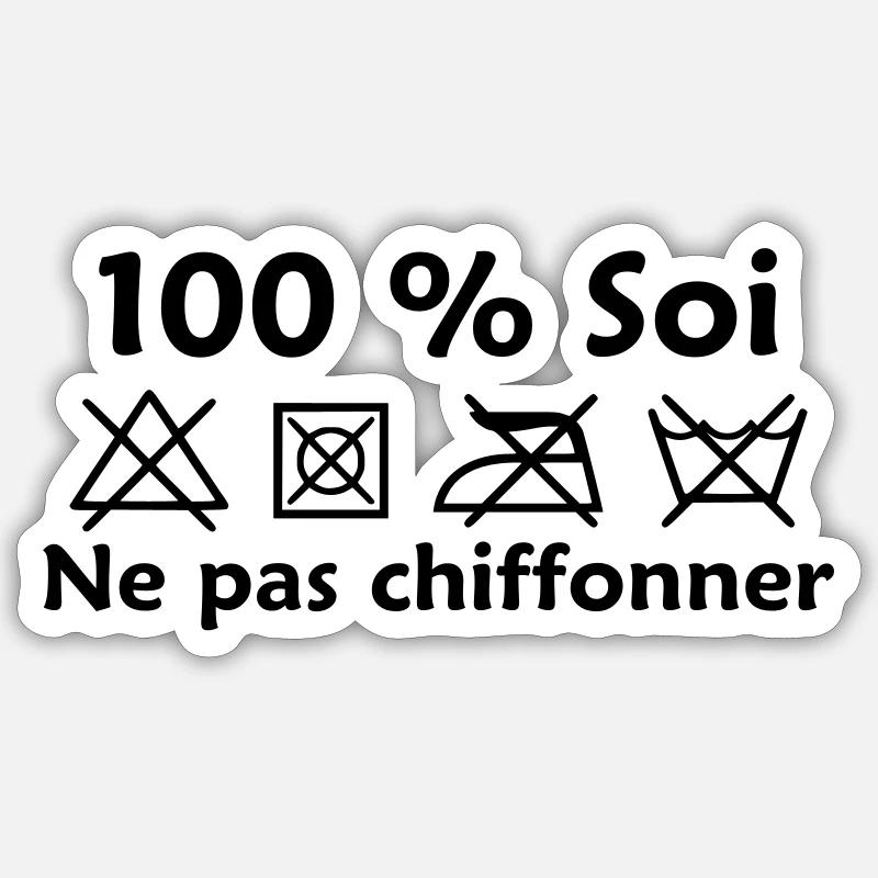 Zerknittern nicht - Sticker Größe S (10 x 10 cm) - Mattweiß