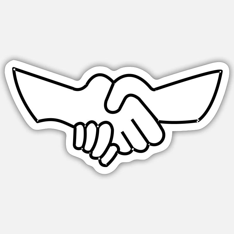 Handshake - © roil - Sticker size S (10 x 10 cm) - white matte