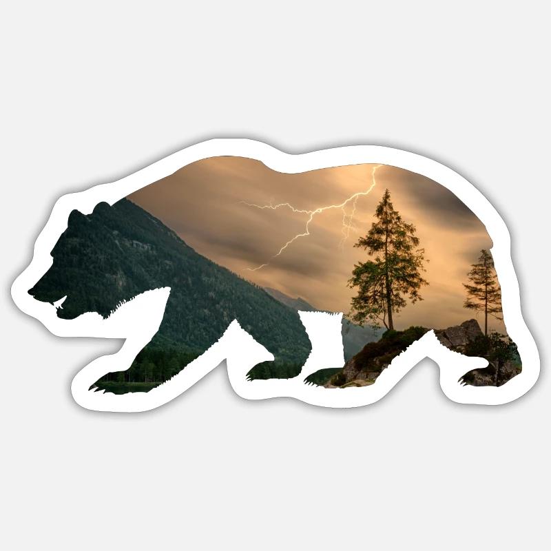 Bear Forest Nature - Gift Sticker size S (10 x 10 cm)