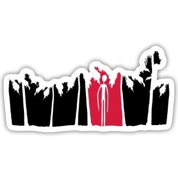 palmen urlaub insel schwarzer alien mann lange arm - Sticker Größe S (10 x 10 cm) - Mattweiß - Vorne