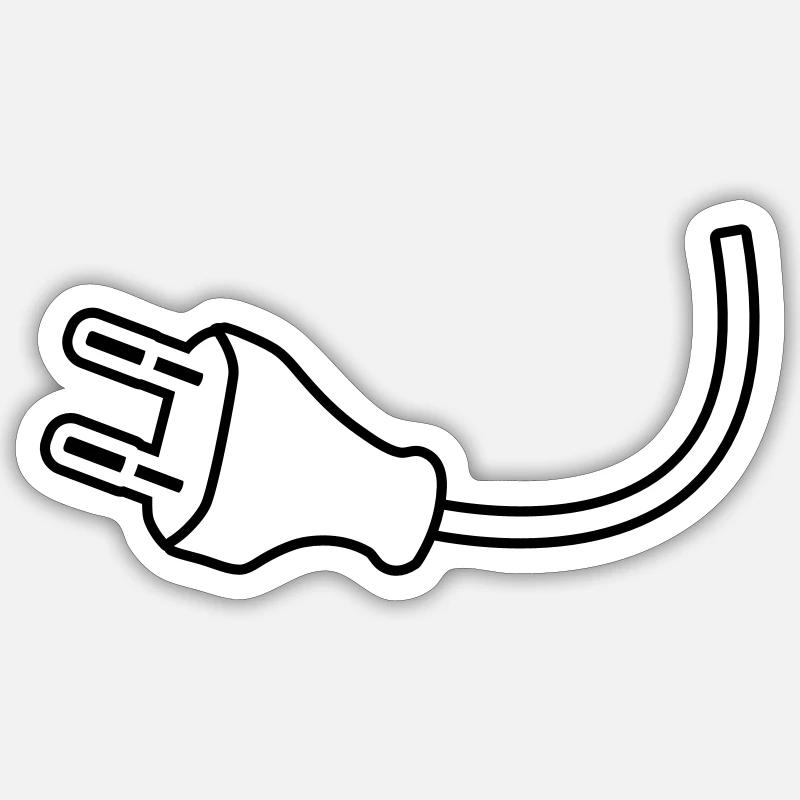 Plug - Sticker Größe S (10 x 10 cm) - Mattweiß