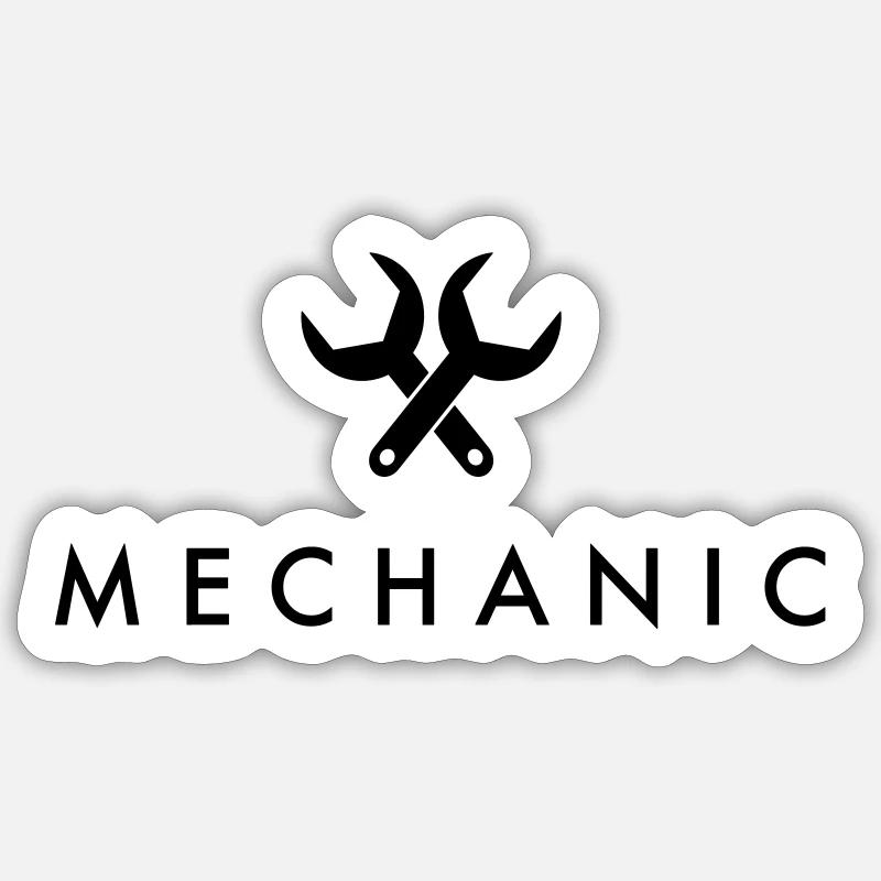 Mechanic - Sticker size S (10 x 10 cm) - white matte