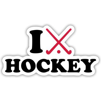I love Field hockey - Sticker size S (10 x 10 cm) - white matte - Front