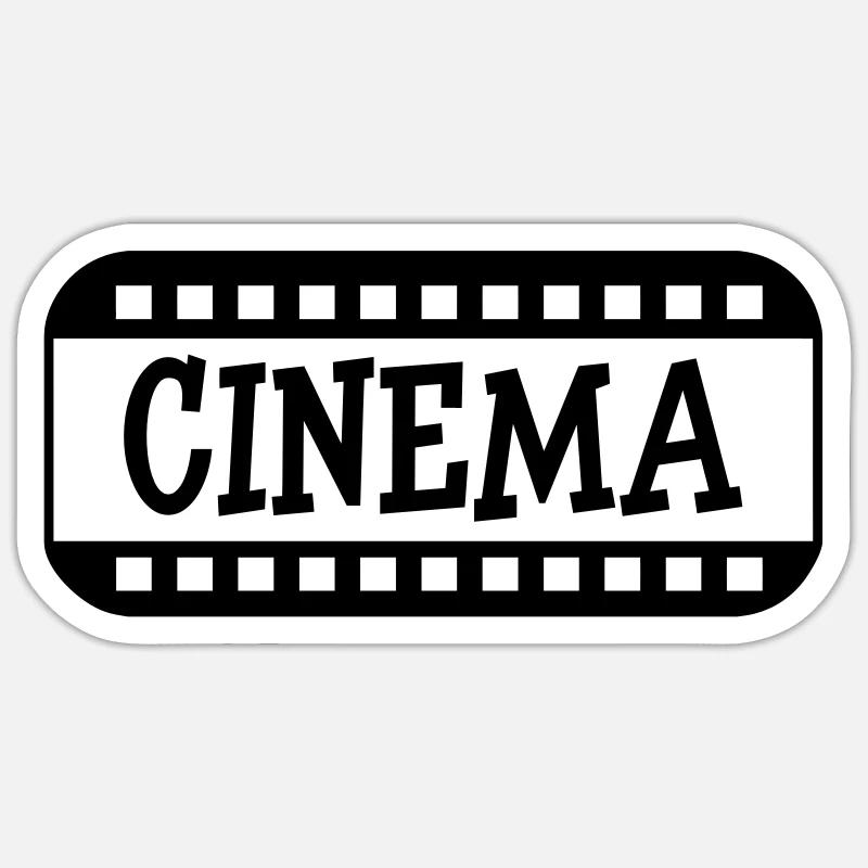Cinema - Sticker taille S (10 x 10 cm) - blanc mat
