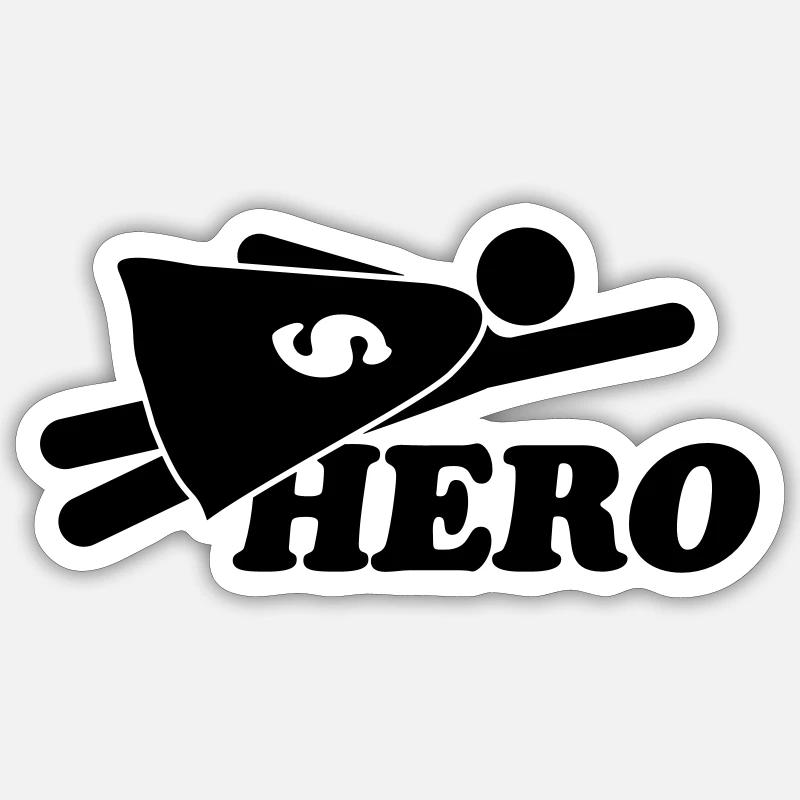 Super Hero Man - Sticker size S (10 x 10 cm) - white matte