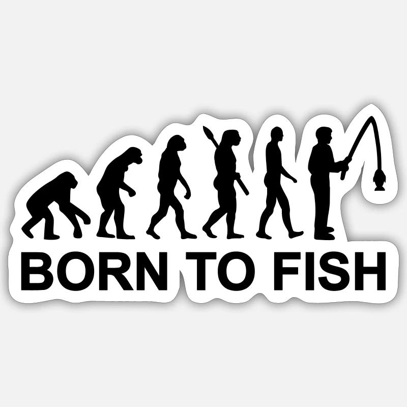 Évolution Pêche Sticker taille S (10 x 10 cm)