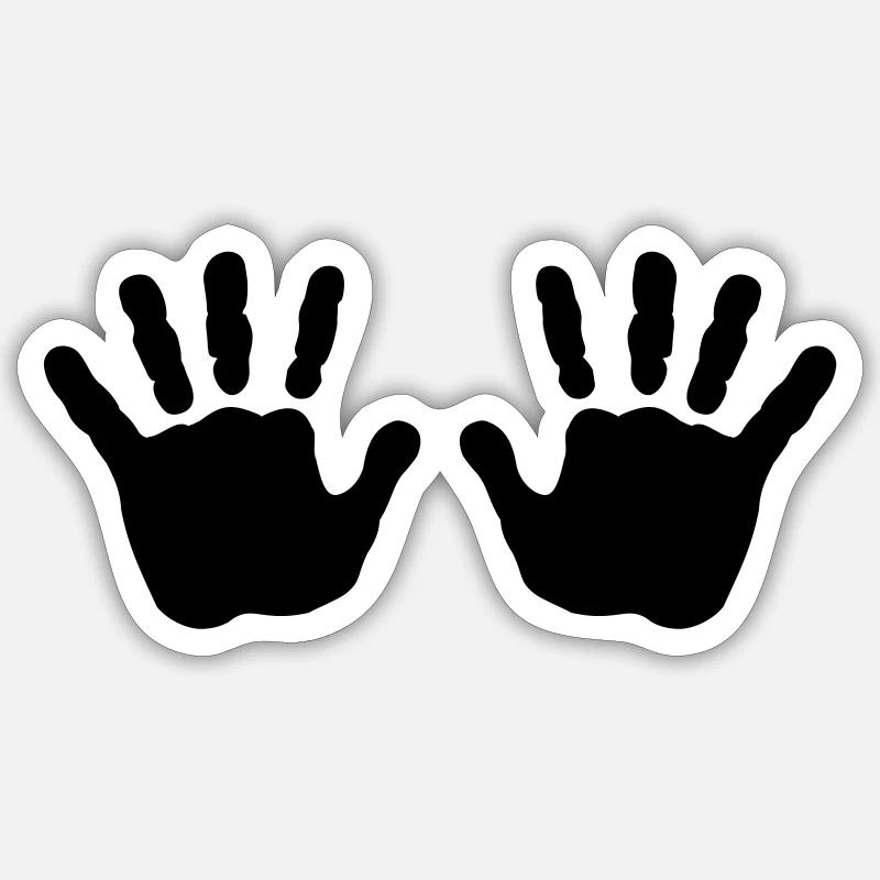 Mains - Sticker taille S (10 x 10 cm) - blanc mat