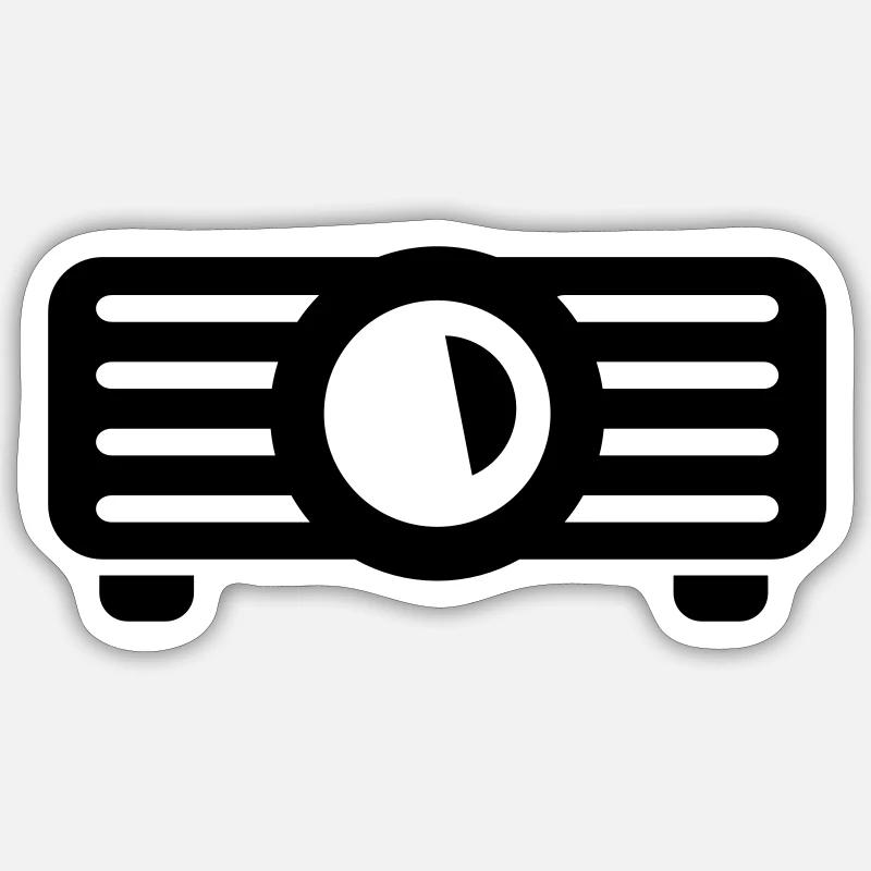 Projecteur - Sticker taille S (10 x 10 cm) - blanc mat