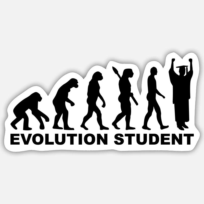 Evolution Student - Sticker taille S (10 x 10 cm) - blanc mat