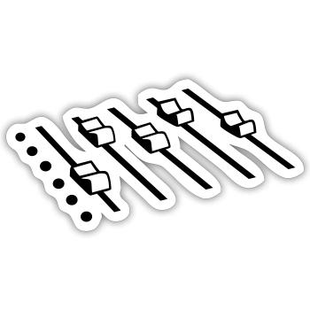 DJ - Sticker taille S (10 x 10 cm) - blanc mat - Devant