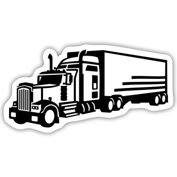 Camion - Sticker taille S (10 x 10 cm) - blanc mat - Devant