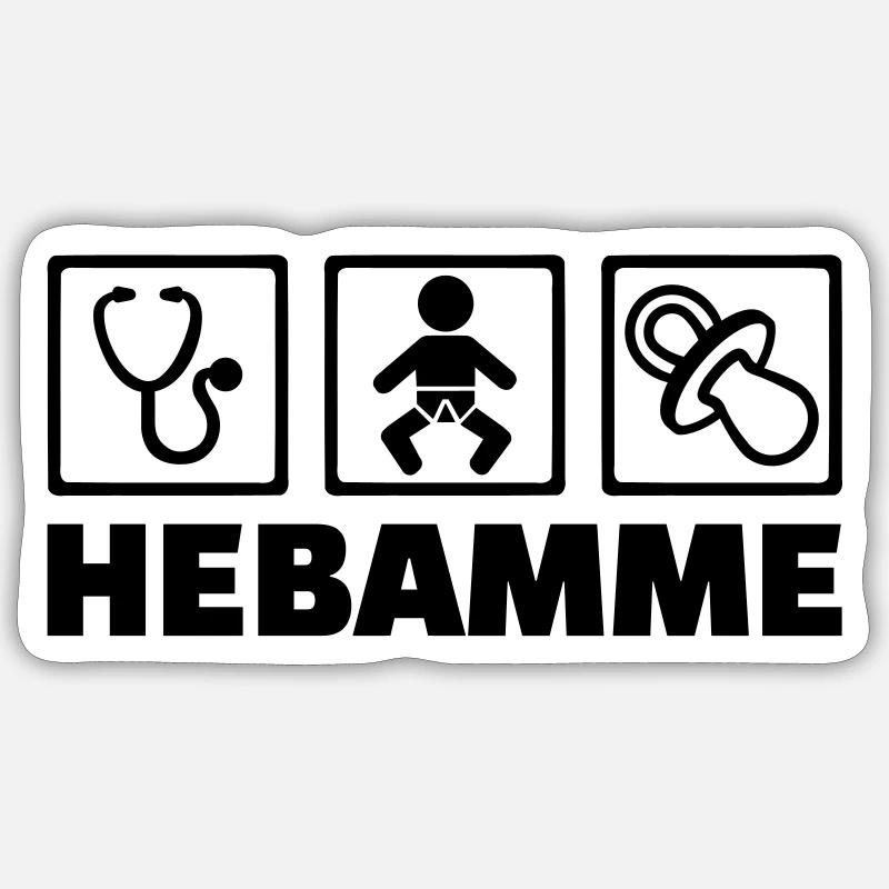 Hebamme - Sticker Größe S (10 x 10 cm) - Mattweiß