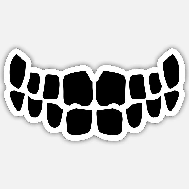 Grinning Evil Horror Mouth Smile Comic Teeth Sticker size S (10 x 10 cm)