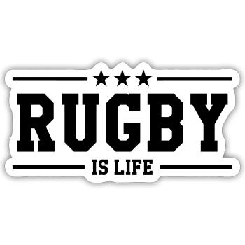 Rugby - Sticker taille S (10 x 10 cm) - blanc mat - Devant