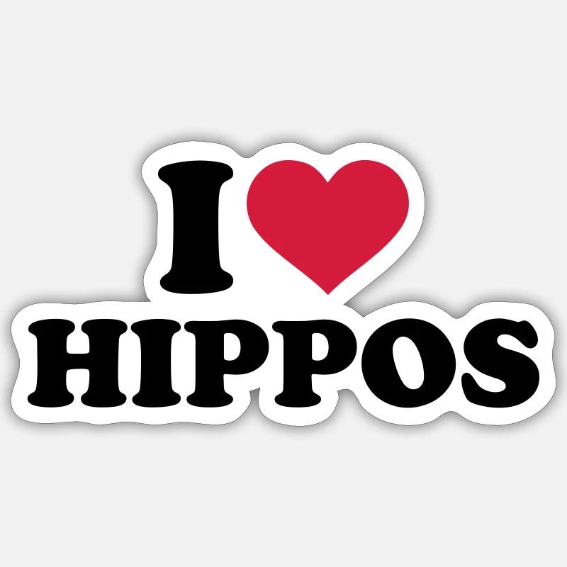 Nilpferd - Sticker Größe S (10 x 10 cm) - Mattweiß