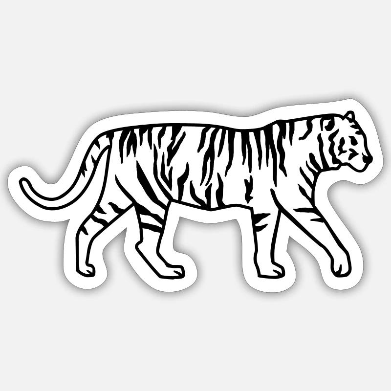Tigre - Sticker taille S (10 x 10 cm) - blanc mat