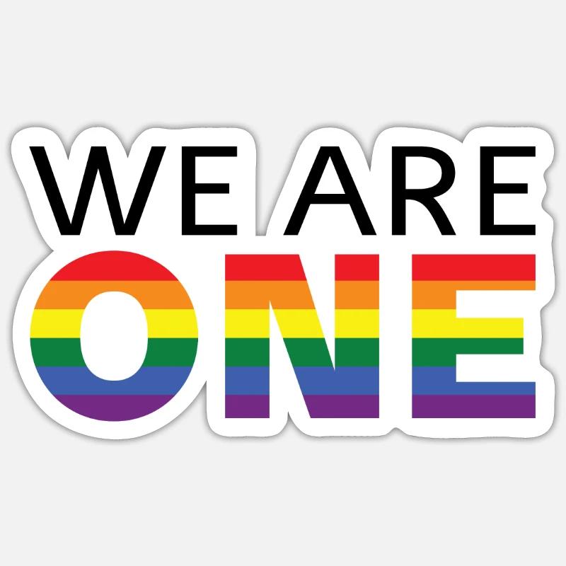Wir sind eins. - Sticker Größe S (10 x 10 cm) - Mattweiß
