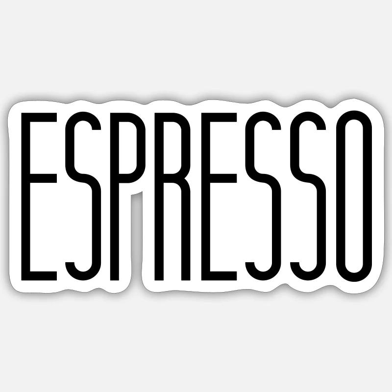 espresso - Sticker taille S (10 x 10 cm) - blanc mat